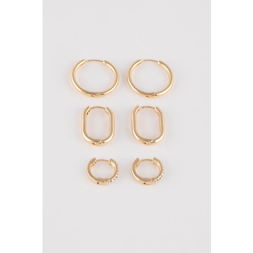 Defacto woman's 3-Piece Gold Earring Cene