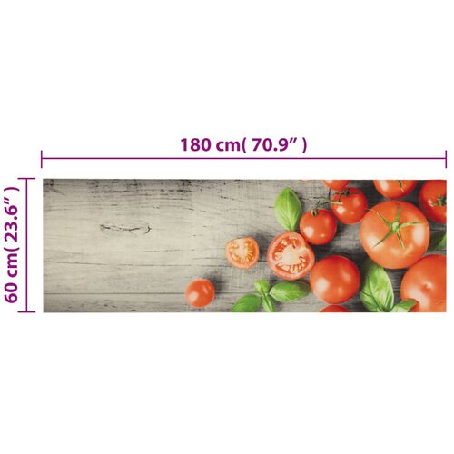 Kuhinjski tepih perivi s uzorkom rajčica 60 x 180 cm bar&amp;scaron;unasti Slike