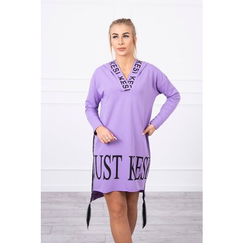 Kesi Hooded dress with purple print Slike