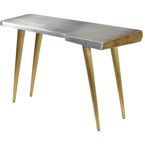 VidaXL Letalska pisalna miza starinski letalski stil 120x60x76 cm Slike