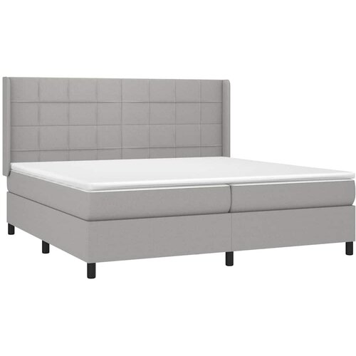  Krevet s oprugama i madracem svjetlosivi 200 x 200cm od tkanine Slike