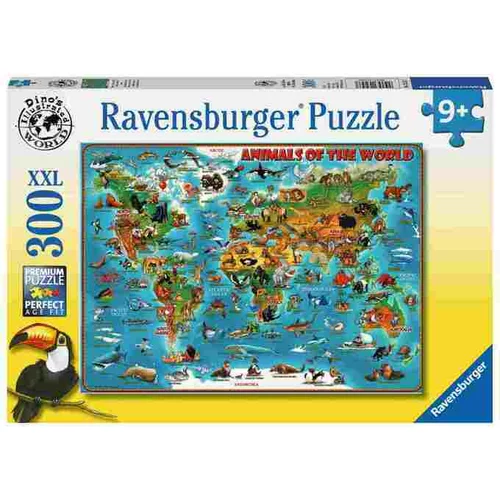 Ravensburger 300 delna sestavljanka Zemljevid sveta živali 132577