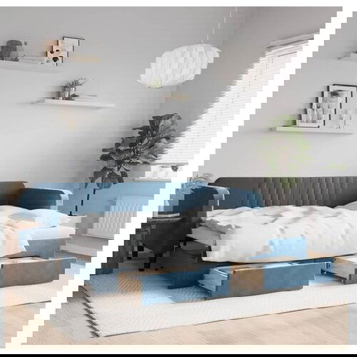 vidaXL Dnevni krevet na razvlačenje plavi 80 x 200 cm baršunasti Cene