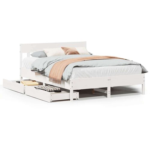 vidaXL Okvir kreveta bez madraca bijeli 120 x 200 cm masivna borovina Cijene