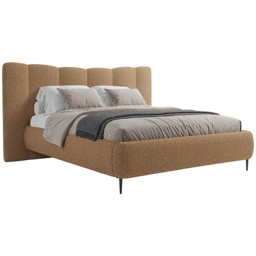 MID.YOU OBLAZINJENA POSTELJA 140 cm x 200 cm , les, tekstil, leseni material terakota Slike
