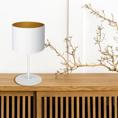  Stona lampa ARDEN 1xE27/60W/230V prečnik 18 cm bela/zlatna Slike
