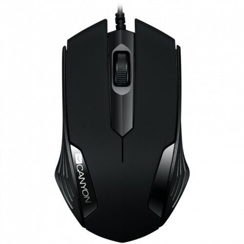 Canyon CM-02 wired optical Mouse with 3 buttons, DPI 1000, Black, cable... Slike