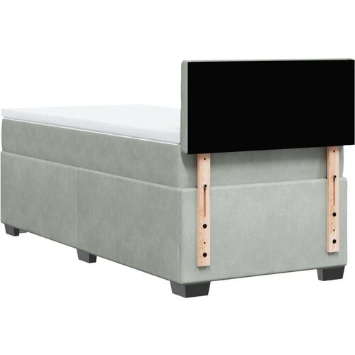 vidaXL Box spring krevet s madracem svjetlosivi 90x190 cm baršunasti Cijene