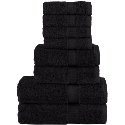 Furnova Komplet brisač iz bombaža 8-delni SOLUND črna 600 gsm, (21916600) Slike
