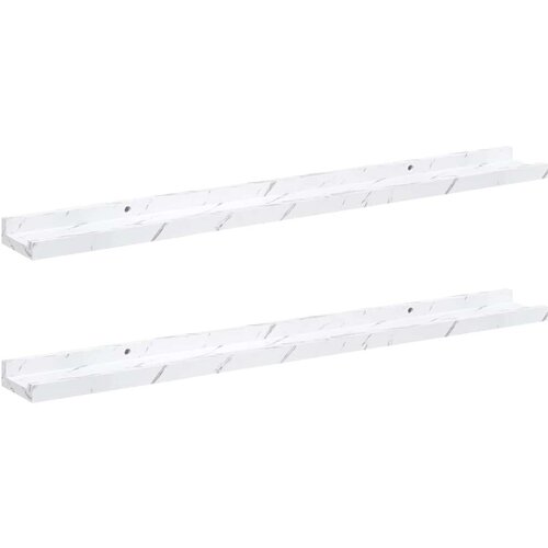  Polica na zidu s policom 2 pcs Bijeli mramor 80 x 9 x 3 cm Slike