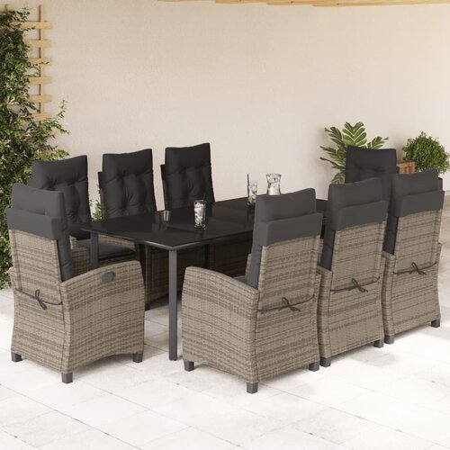  5-dijelni vrtni blagovaonski set sivi od poliratana Slike