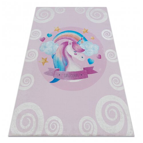 RugsX BAMBINO 2533 pralna preproga Samorog, mavrica za otroke protizdrsna - roza 140x200 cm, (5000174981) Cene