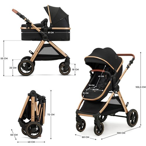 Kinderkraft Voziček Esme Pro 3v1 MINK PRO 2, Pure Black Slike