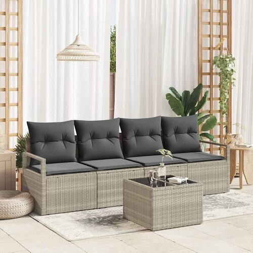  Set sofe 5 pcs Svijetlosiva i tamnosiva poliratan Cene