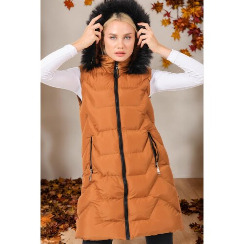 Dewberry Z6761 LADIES&amp;#039; VEST-PLAIN TAN Slike