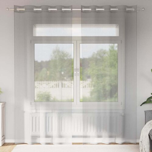vidaXL Voile zavjese s ušicama 2 kom svijetlosive 140x245 cm Cijene