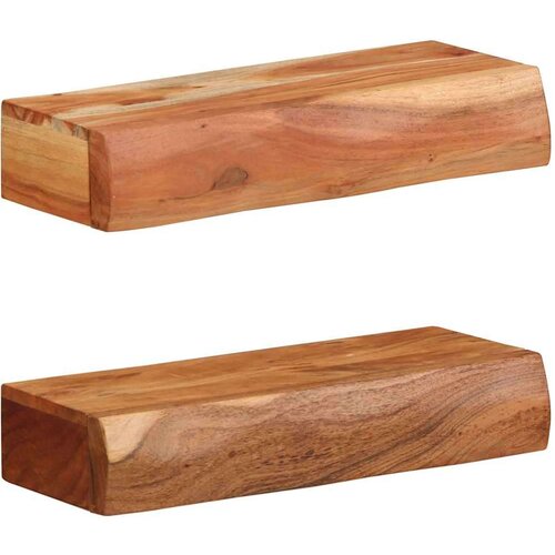  Zidne police 2 kom 40x17x8 cm od masivnog bagremovog drva - 40 x 17 x 8 cm 1 2 Slike