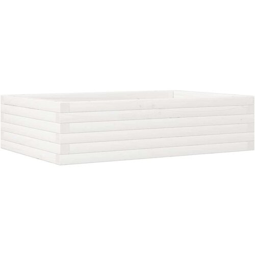  Vrtna sadilica bijela 90 x 60 x 23 cm od masivne borovine Slike