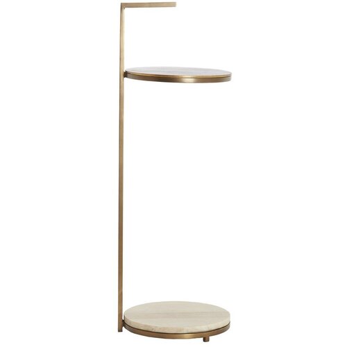 Light &amp;amp; Living Okrogla stranska mizica z marmorno mizno plo&amp;scaron;čo &amp;oslash; 26 cm Leda &amp;ndash; Slike