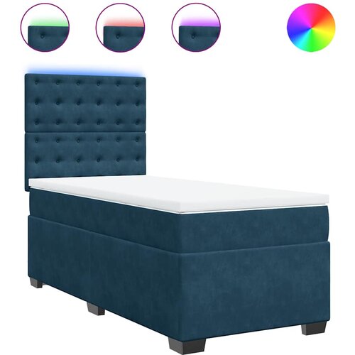 Box spring krevet s madracem plavi 90x190 cm bar&amp;scaron;unasti Slike