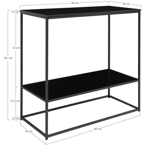 House Nordic Črna stranska mizica s črno mizno plo&amp;scaron;čo 80x36 cm Vita &amp;ndash; Slike