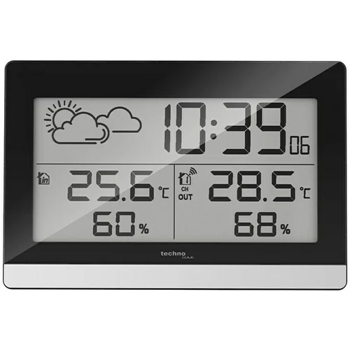 Technoline Meteorološko računalo (Digitalni zaslon, Na baterijski pogon, Srebrna-crna, 3,8 x 14,4 x 9,6 cm)