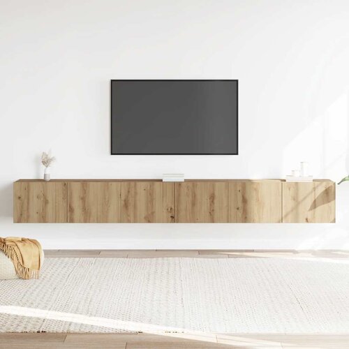  3-dijelni zidni TV ormarić Artisan hrast izrađen od drva Slike