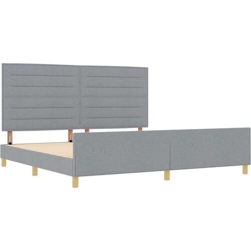  Krevet u svijetlosivoj boji 200x200 cm Tkanina Slike