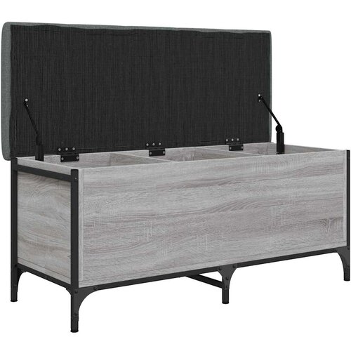  Klupa za cipele siva boja hrasta 102x42x45 cm konstruirano drvo Slike