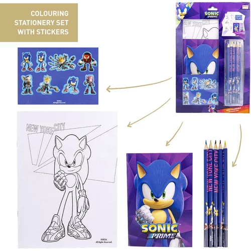 SONIC PRIME STATIONERY SET COLOREABLE