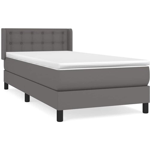 Maison Chic Box spring postelja - Vzmetna postelja z vzmetnico siva 80x200 cm umetno usnje SL14100, (21900631) Slike
