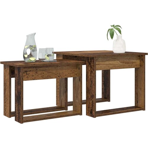  Set stolića za kavu 2 pcs Staro drvo Konstruirano drvo Slike