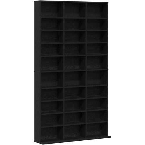 VidaXL CD omara črna hrast 101x23x177,5 cm iz inženirskega lesa Slike