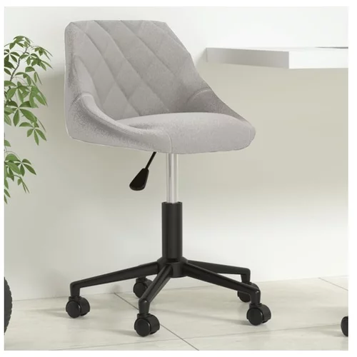  Vrtljiv pisarniški stol svetlo siv žamet