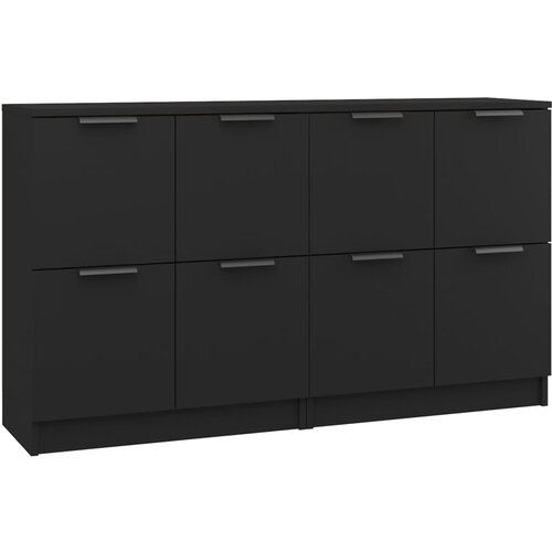 Maison Chic Komoda - Predalnik 2 kosa črna 60x30x70 cm inženirski les, (21720204) Cene