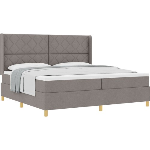 vidaXL Postelja s pomično vzmetnico in ležiščem Taupe 200x200 cm Tkanina, (22049938) Cene