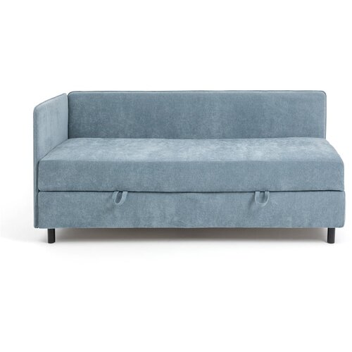 Bonami Selection Plavi tapecirani krevet s prostorom za odlaganje s madracem 90x200 cm Avela &amp;ndash; Slike