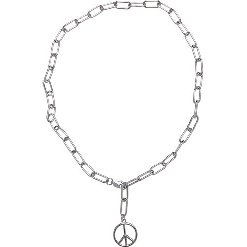Urban Classics Accessoires Y Chain Peace Pendant Necklace silver Cene