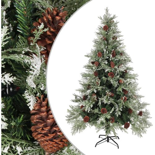 vidaXL božićno drvce sa šiškama zeleno-bijelo 120 cm PVC i PE Cijene