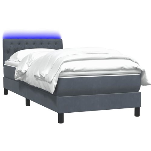Box Spring krevet s madracem i LED tamnosivi 80 x 220 cm bar&amp;scaron;unasti Slike