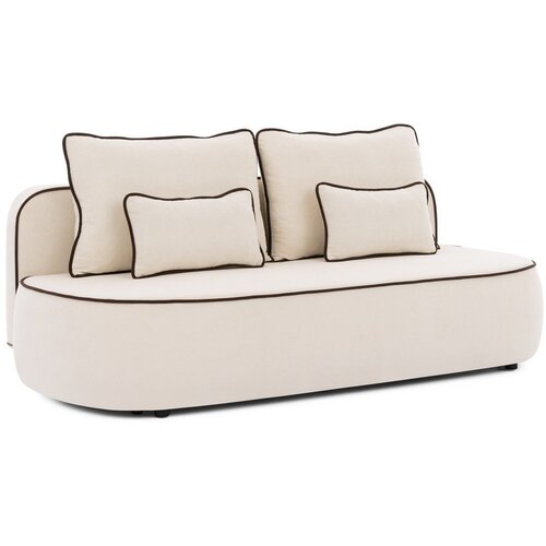 Ropez Smeđa/krem bar&amp;scaron;unasti sklopiva/s prostorom za odlaganje sofa 210 cm Saga &amp;ndash; Slike