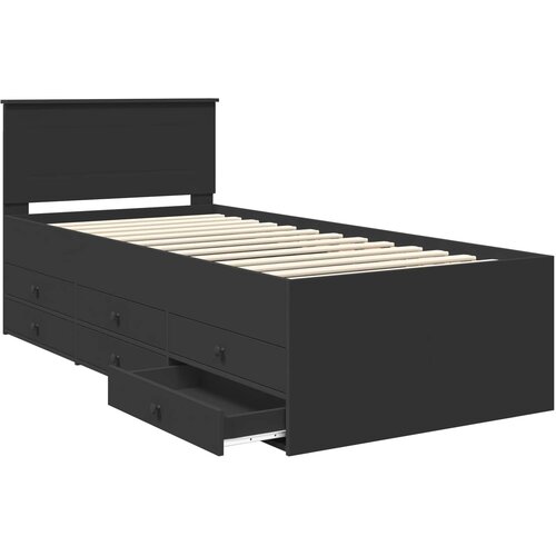  Krevet na dan s ladicama Crna 100 x 200 cm Konstruirano drvo Slike