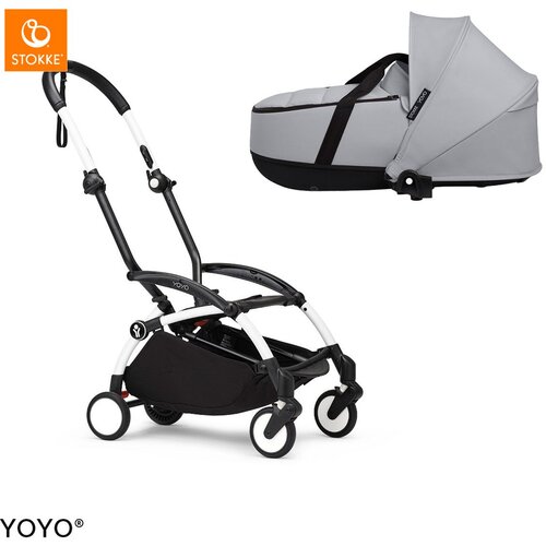 Stokke Ogrodje vozička white frame z new born shell Yoyo® stone Cene