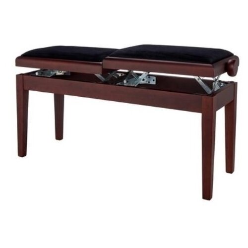 Gewa PIANO BENCH DOUBLE (130270) WALNUT MAT-COVER BLACK - drvena stolica Slike