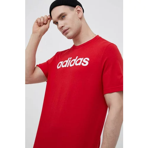 Adidas Pamučna majica boja: crvena, s tiskom
