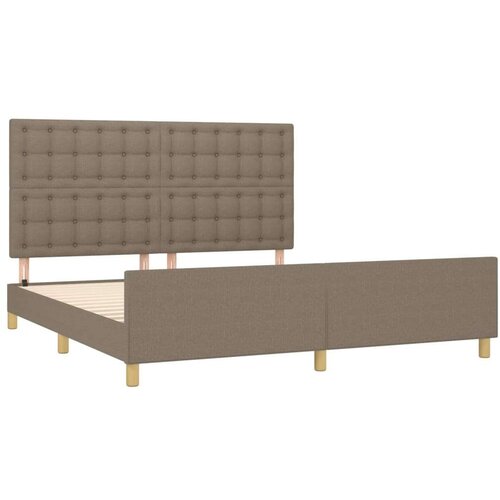  Okvir za krevet s uzglavljem smeđesivi 160 x 200 cm od tkanine Slike