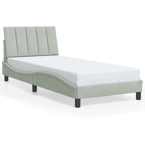 vidaXL Okvir za krevet s uzglavljem svjetlosivi 90x190 cm baršunasti Cene