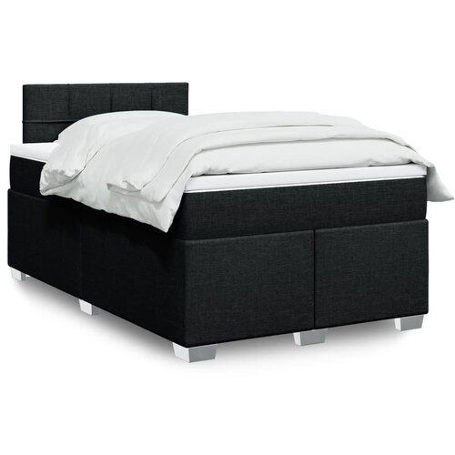 vidaXL Box spring postelja z vzmetnico črn 120x200 cm blago Cene
