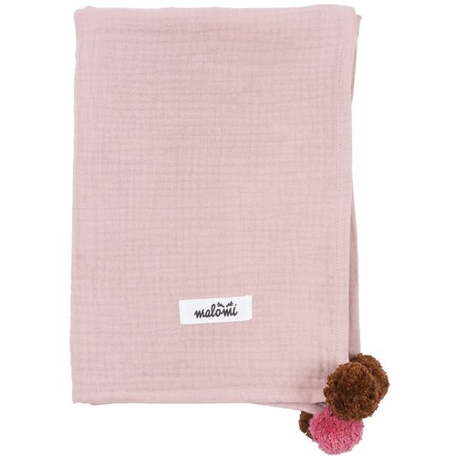Malomi Kids Roza muslinska otroška odeja 100x140 cm Pompon - Malomi Kids Cene