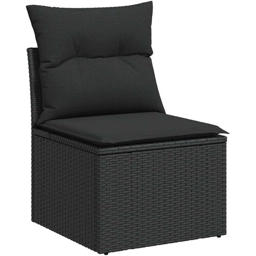 VidaXL 7-dijelni set vrtnih sofa od poliratana s jastucima crni bagrem Slike